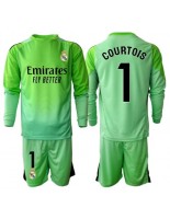 Otroške Nogometnih dresov Real Madrid Thibaut Courtois #1 Vratar Gostujoči 2025-26 Dolgi rokavi (+ hlače)